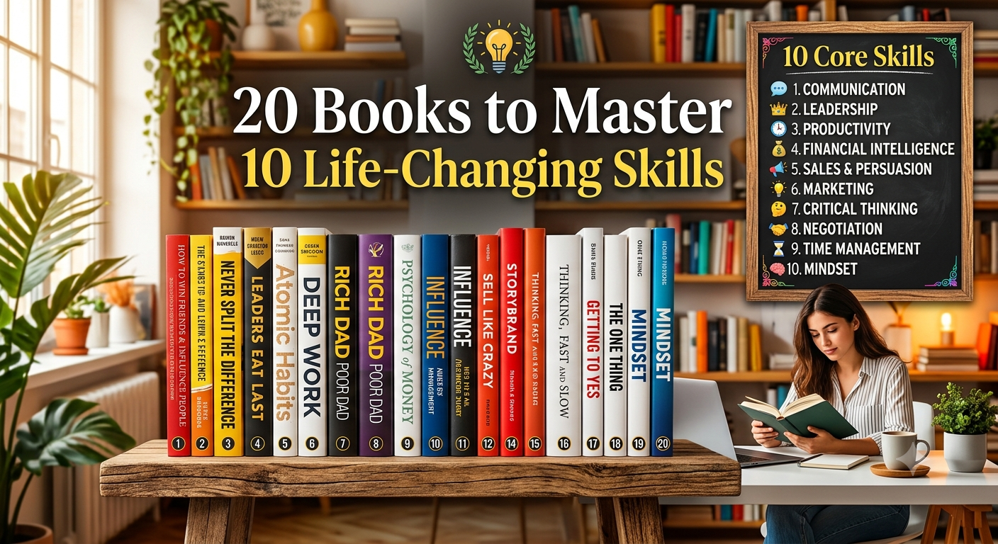 20 Books to Master 10 Life-Changing Skills