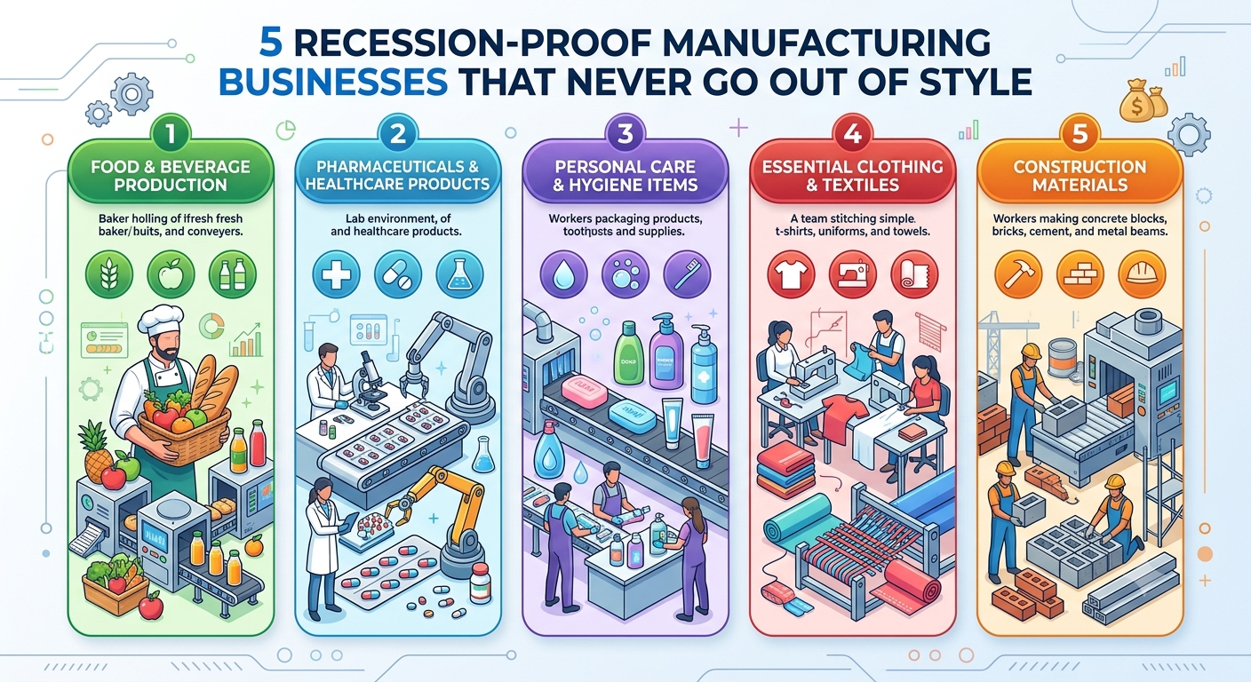 5 Recession-Proof Manufacturing Businesses That Never Go Out of Style