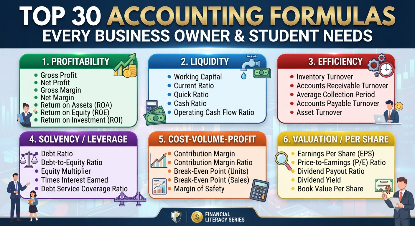 Top 30 Accounting Formulas Every Business Owner & Student Needs